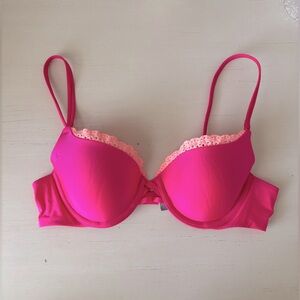 Y2k Victoria’s secret hot pink padded bra 34B